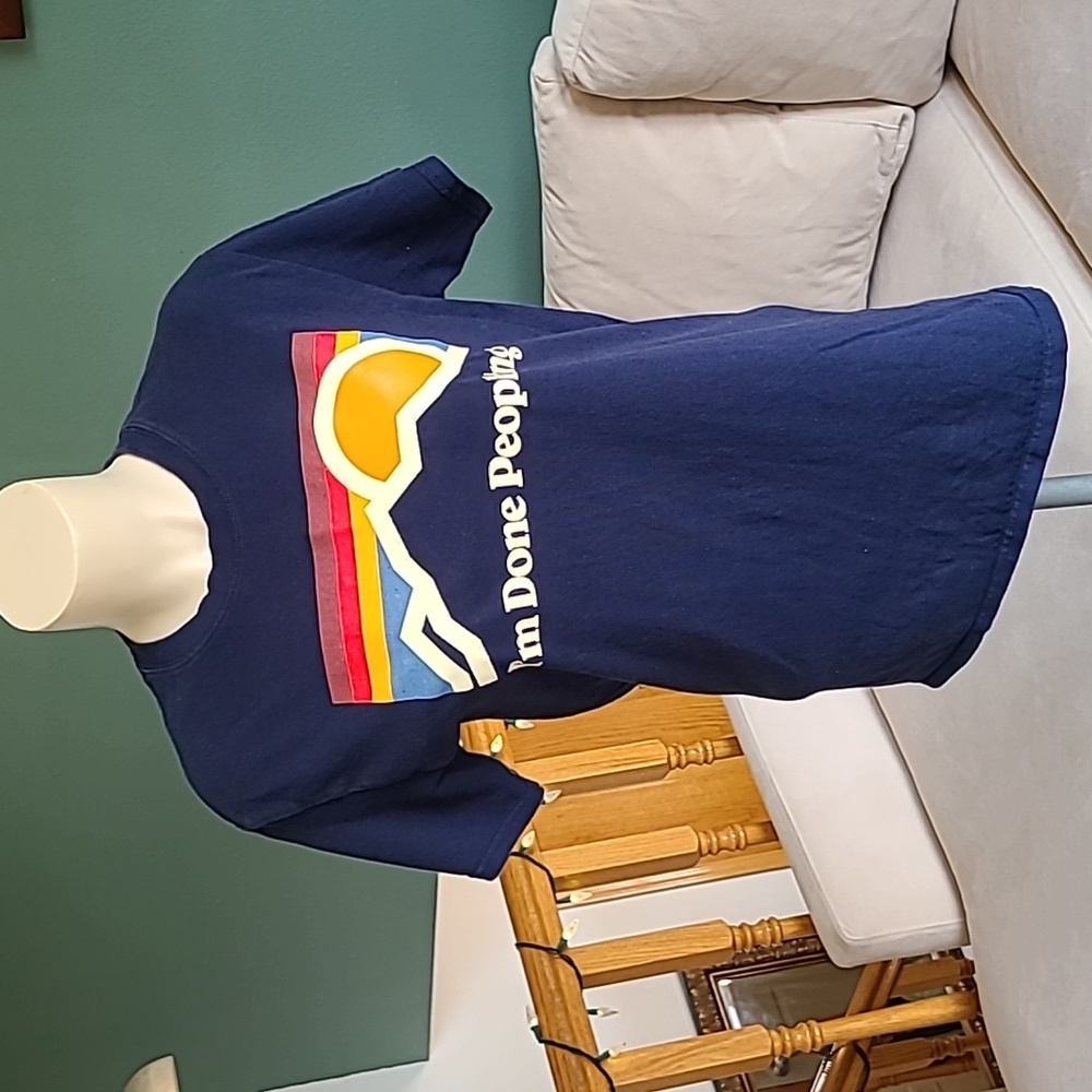 "I'm Done Peopling" T shirt. Navy Blue ShortSleeve